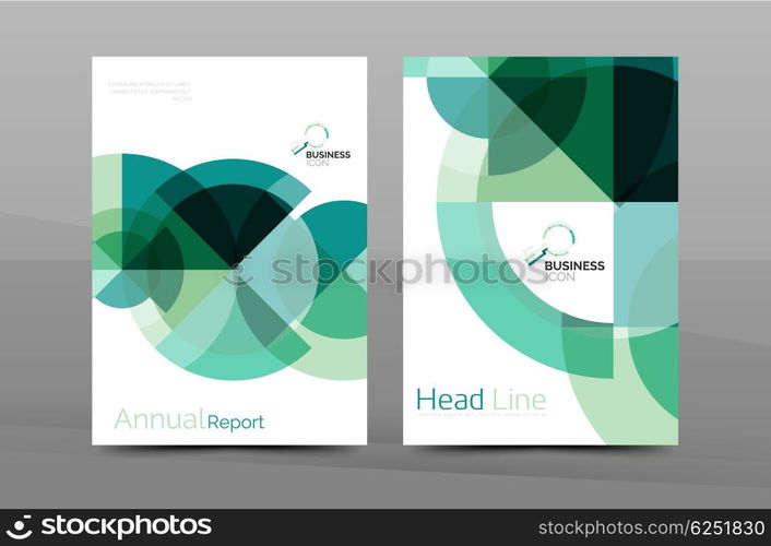 Clean geometric design annual report cover, leaflet business cover page