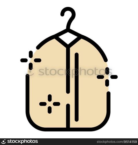 Clean hanger jacket icon outline vector. Table cloth. House ironing color flat. Clean hanger jacket icon vector flat