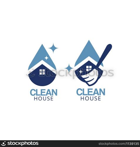 Clean house logo icon graphic design template illustration. Clean house logo icon graphic design template