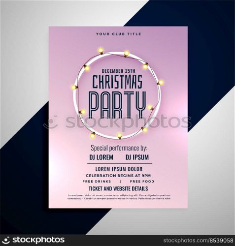 clean merry christmas party flyer design
