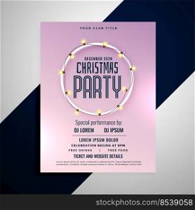 clean merry christmas party flyer design
