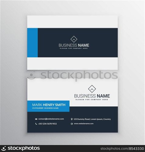 clean minimal business card template