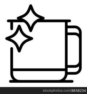 Clean mug icon outline vector. Dish product. Cleaner water. Clean mug icon outline vector. Dish product