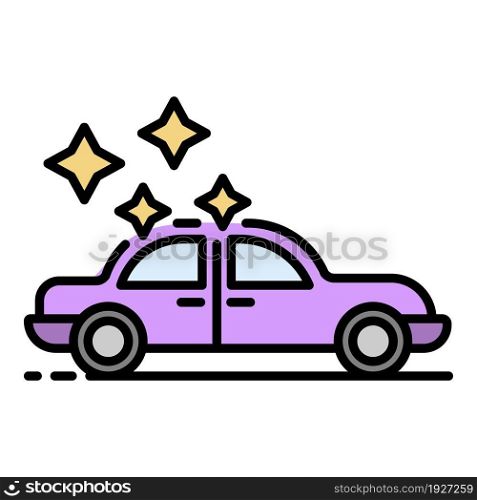 Clean new car icon. Outline clean new car vector icon color flat isolated. Clean new car icon color outline vector