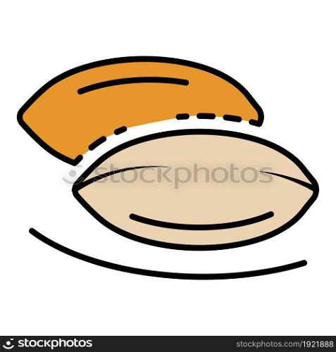 Clean peanut icon. Outline clean peanut vector icon color flat isolated on white. Clean peanut icon color outline vector