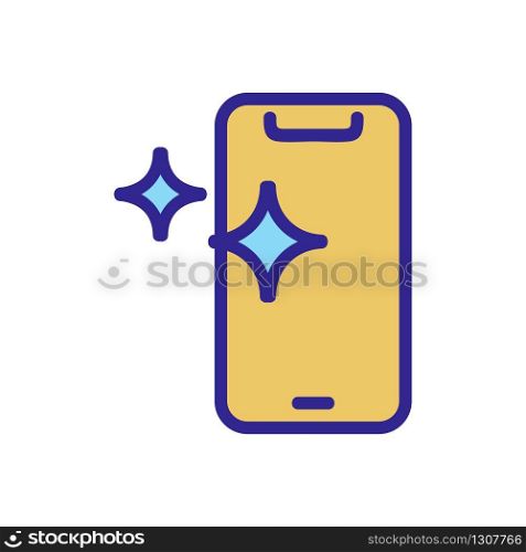 clean phone icon vector. clean phone sign. color isolated symbol illustration. clean phone icon vector outline illustration