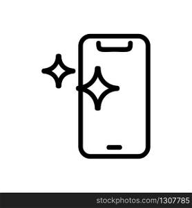clean phone icon vector. clean phone sign. isolated contour symbol illustration. clean phone icon vector outline illustration