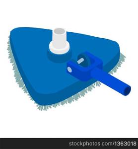 Clean pool brush icon. Isometric of clean pool brush vector icon for web design isolated on white background. Clean pool brush icon, isometric style