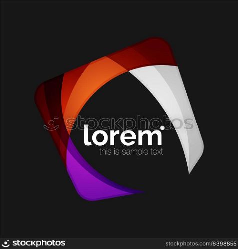 Clean professional business emblem, abstract transparent overlapping shapes. Clean professional business emblem, abstract transparent overlapping shapes. Vector modern illustration