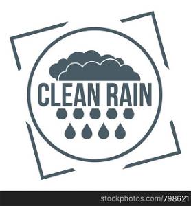 Clean rain logo. Simple illustration of clean rain vector logo for web. Clean rain logo, simple gray style