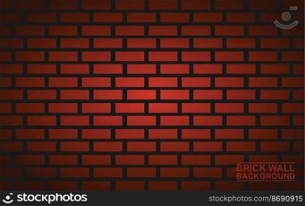 Clean wall, Orange or red brick wall texture background vector art. Backdrop of wall.