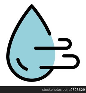 Clean water drop icon outline vector. Air filter. Wind protection color flat. Clean water drop icon vector flat