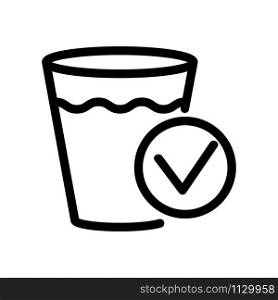 Clean water in the glass icon vector. A thin line sign. Isolated contour symbol illustration. Clean water in the glass icon vector. Isolated contour symbol illustration