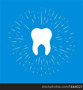 Clean white shine tooth. Isolated vector illustration in flat style