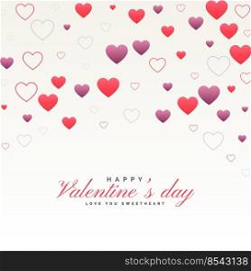 clean white valentine’s day background with hearts pattern