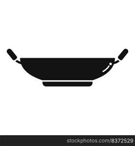 Clean wok pan icon simple vector. Oil stove. Cook food. Clean wok pan icon simple vector. Oil stove