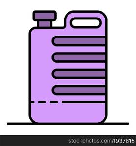 Cleaner canister icon. Outline cleaner canister vector icon color flat isolated. Cleaner canister icon color outline vector