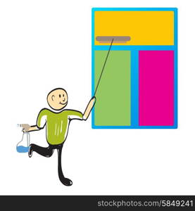 cleaner cleaning a window illustration