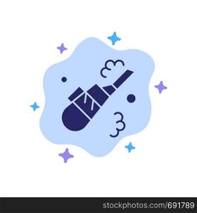 Cleaner, Cleaning, Vacuum, Pipe Blue Icon on Abstract Cloud Background