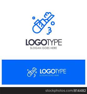 Cleaner, Cleaning, Vacuum, Pipe Blue outLine Logo with place for tagline