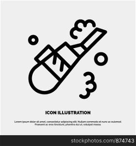 Cleaner, Cleaning, Vacuum, Pipe Line Icon Vector
