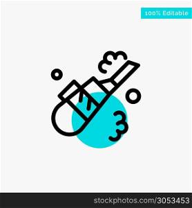 Cleaner, Cleaning, Vacuum, Pipe turquoise highlight circle point Vector icon