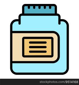 Cleaner jar icon outline vector. Wash product. Can powder color flat. Cleaner jar icon vector flat