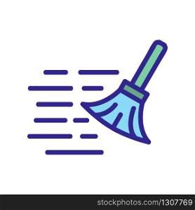 cleaning broom icon vector. cleaning broom sign. color isolated symbol illustration. cleaning broom icon vector outline illustration