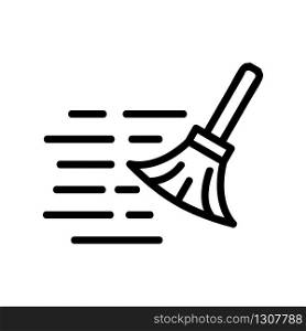cleaning broom icon vector. cleaning broom sign. isolated contour symbol illustration. cleaning broom icon vector outline illustration