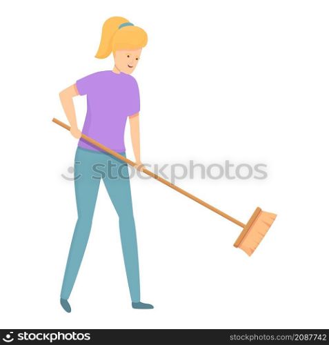 Cleaning brush icon cartoon vector. Housewife mom. Woman housework. Cleaning brush icon cartoon vector. Housewife mom