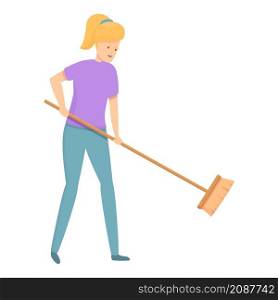 Cleaning brush icon cartoon vector. Housewife mom. Woman housework. Cleaning brush icon cartoon vector. Housewife mom