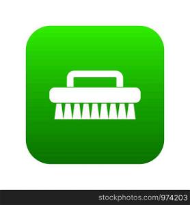 Cleaning brush icon digital green for any design isolated on white vector illustration. Cleaning brush icon digital green