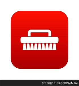 Cleaning brush icon digital red for any design isolated on white vector illustration. Cleaning brush icon digital red