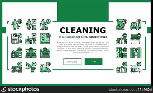 Cleaning Building And Equipment Landing Web Page Header Banner Template Vector. Regular Cleaning Apartment And House Room, Bbq And Grill Kitchen Tool, Clean Carpet And Curtains. Illustration. Cleaning Building And Equipment Landing Header Vector