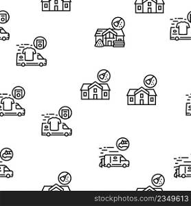 Cleaning Building And Equipment Vector Seamless Pattern Thin Line Illustration. Cleaning Building And Equipment Vector Seamless Pattern