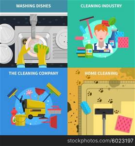 Cleaning Concept Icons Set . Cleaning concept icons set with home cleaning and cleaning industry symbols flat isolated vector illustration