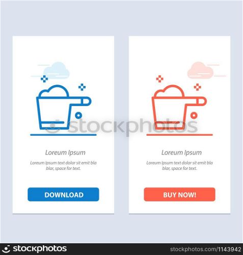 Cleaning, Detergent, Gauge, Housekeeping Blue and Red Download and Buy Now web Widget Card Template