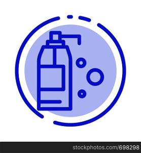 Cleaning, Detergent, Product Blue Dotted Line Line Icon