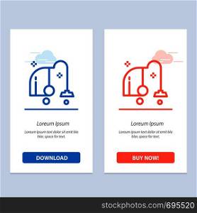 Cleaning, Electrical, Equipment, Vacuum Blue and Red Download and Buy Now web Widget Card Template