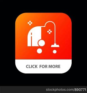Cleaning, Electrical, Equipment, Vacuum Mobile App Button. Android and IOS Glyph Version