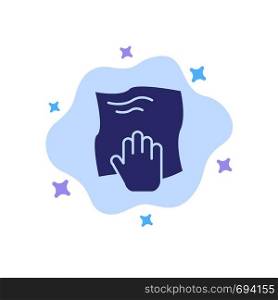 Cleaning, Hand, Housework, Rub, Scrub Blue Icon on Abstract Cloud Background