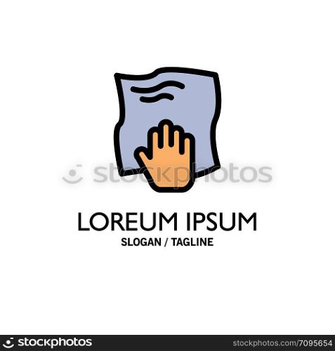 Cleaning, Hand, Housework, Rub, Scrub Business Logo Template. Flat Color