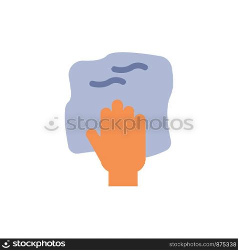 Cleaning, Hand, Housework, Rub, Scrub Flat Color Icon. Vector icon banner Template