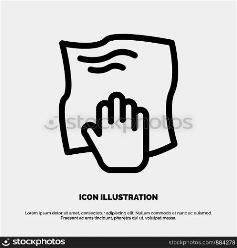 Cleaning, Hand, Housework, Rub, Scrub Line Icon Vector