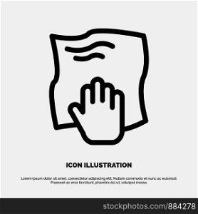 Cleaning, Hand, Housework, Rub, Scrub Line Icon Vector