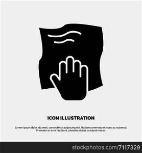 Cleaning, Hand, Housework, Rub, Scrub solid Glyph Icon vector