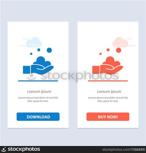 Cleaning, Hand, Soap, Wash Blue and Red Download and Buy Now web Widget Card Template