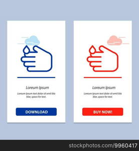 Cleaning, Hand, Soap, Wash  Blue and Red Download and Buy Now web Widget Card Template