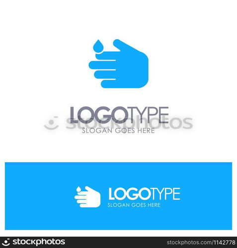 Cleaning, Hand, Soap, Wash Blue Solid Logo with place for tagline