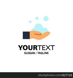 Cleaning, Hand, Soap, Wash Business Logo Template. Flat Color